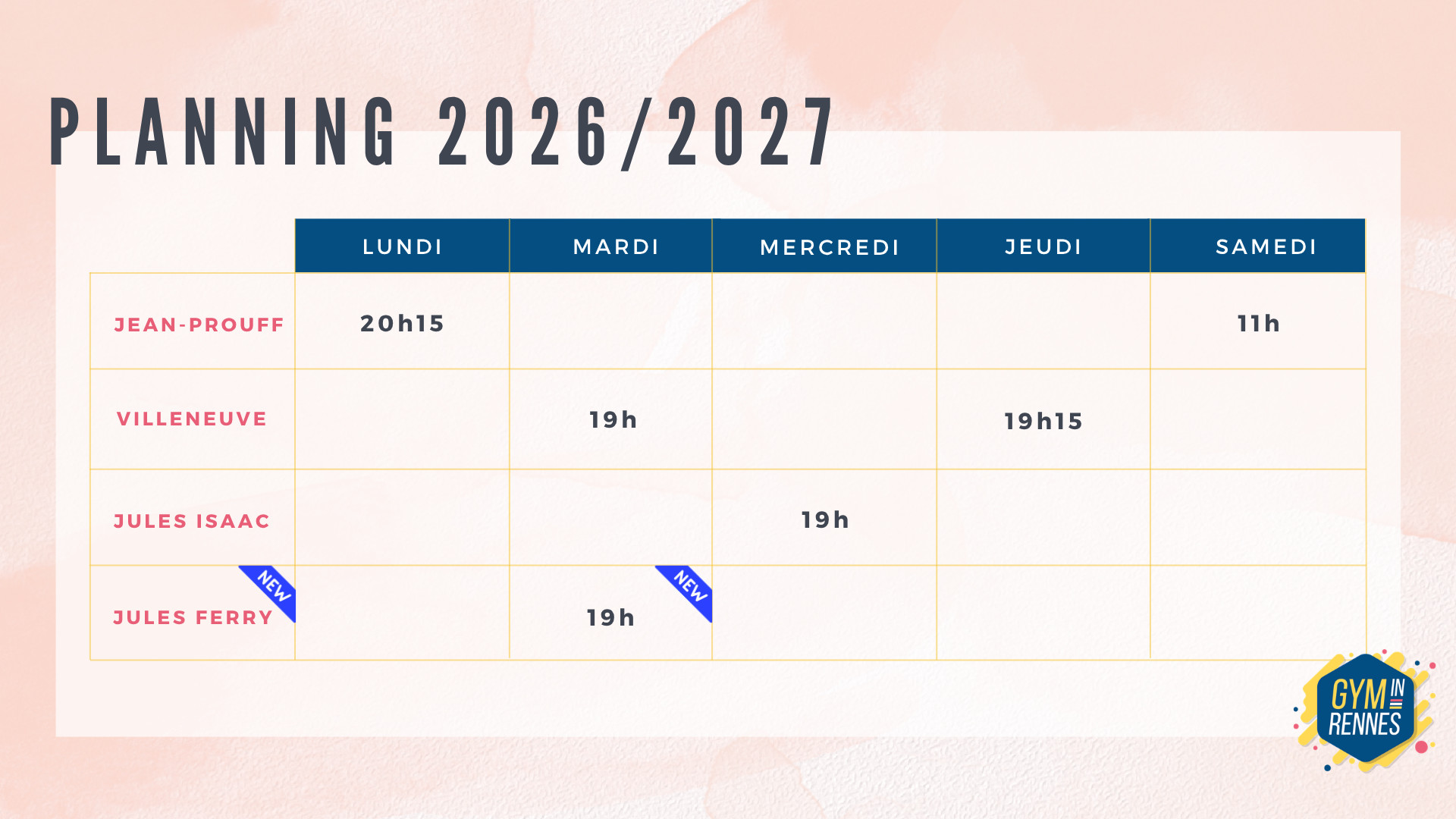 Planning année GIR